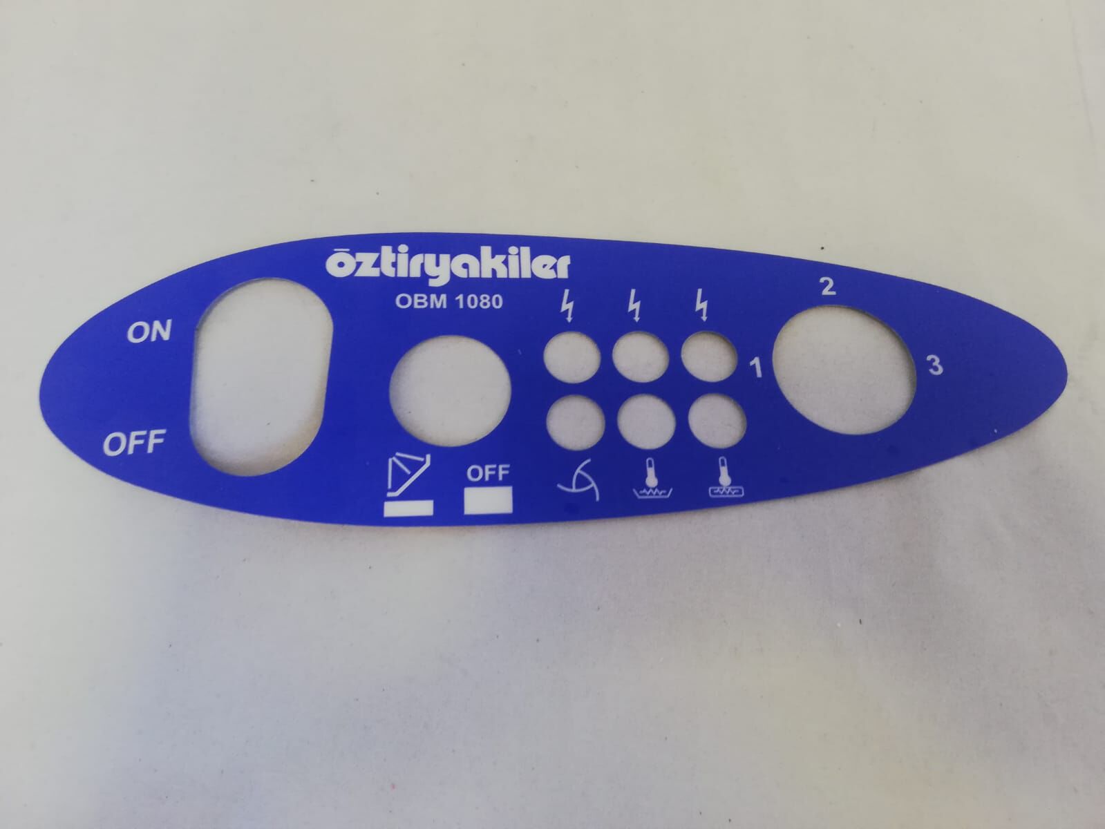 ÖZTİRYAKİLER OBM 1080 T/S KULLANILAN  KUMANDA PANEL ETİKETİ