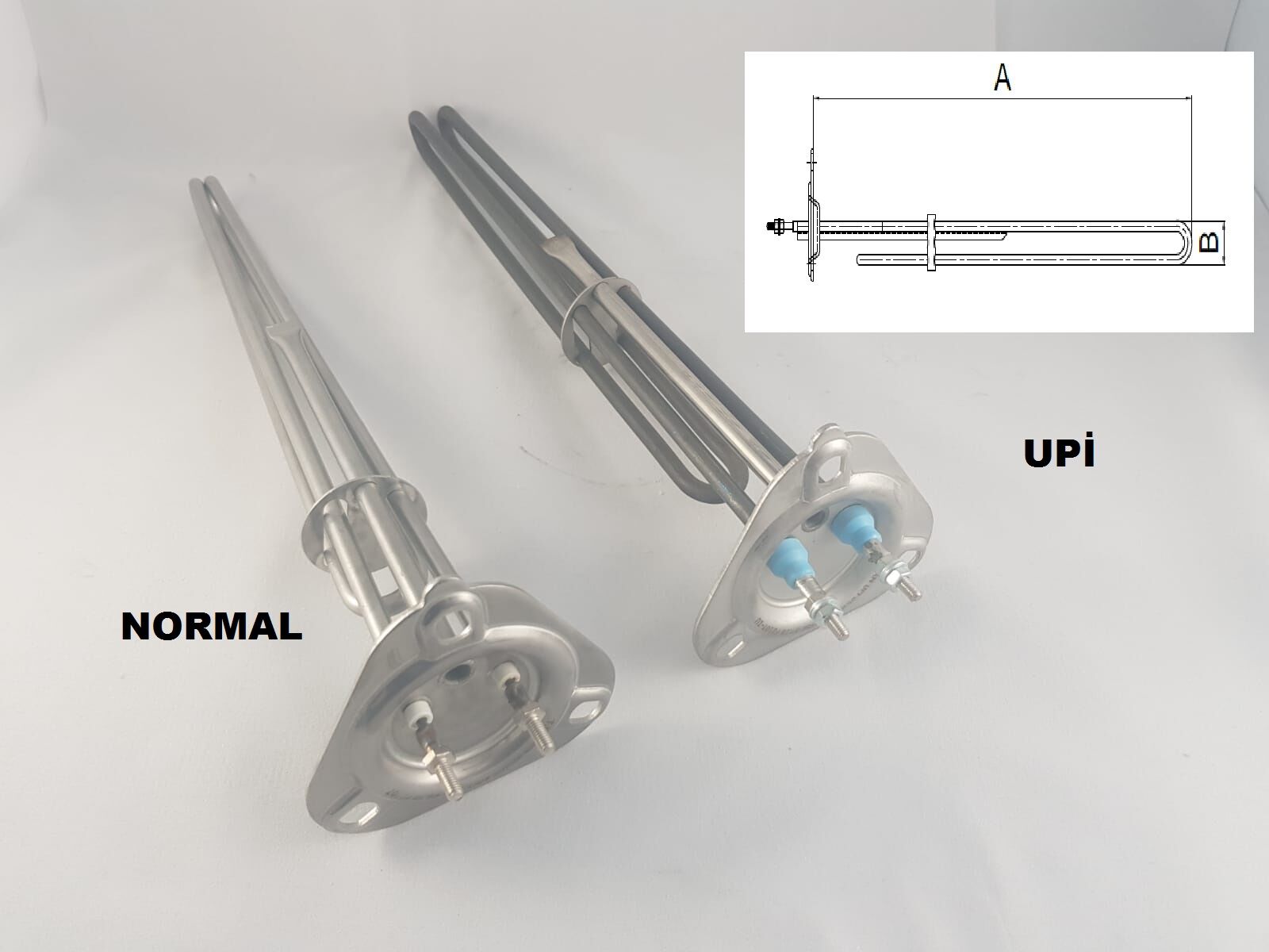 F2107-1U UPİ MONOFAZE ÜÇGEN FLANŞ BOİLER REZİSTANS 3000 W