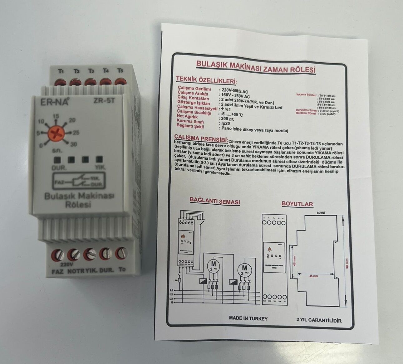 ERNA ZR-5T BULAŞIK MAKİNASI ROLESİ