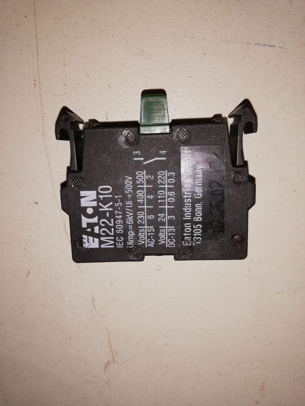 MOELLER BUTON NO KONTAK M22-K10