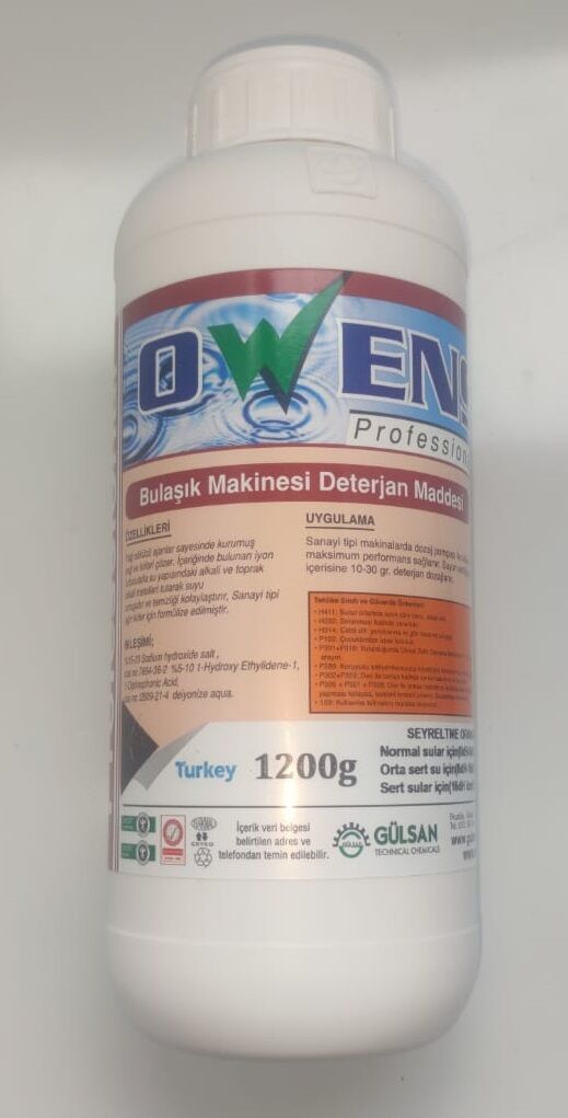OWENS KONSANTRE BULAŞIK MAKİNASI DETERJANI 1200 GR