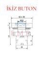 LAY5-EL8325 22mm İkiz Buton Yeşil Kırmızı