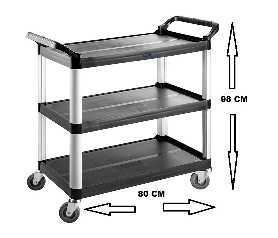 PLASTİK SERVİS ARABASI 3 KATLI ETRAFI AÇIK