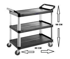 PLASTİK SERVİS ARABASI 3 KATLI ETRAFI AÇIK