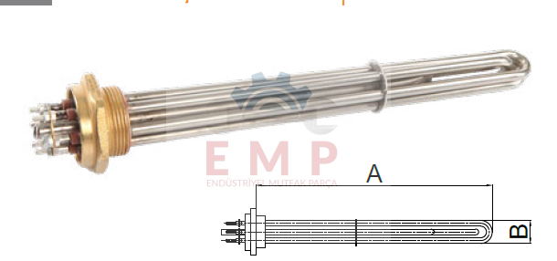 M1206-1P 1 1/2 FLANS 35 CM 7500 WATT REZİSTANS Incolay