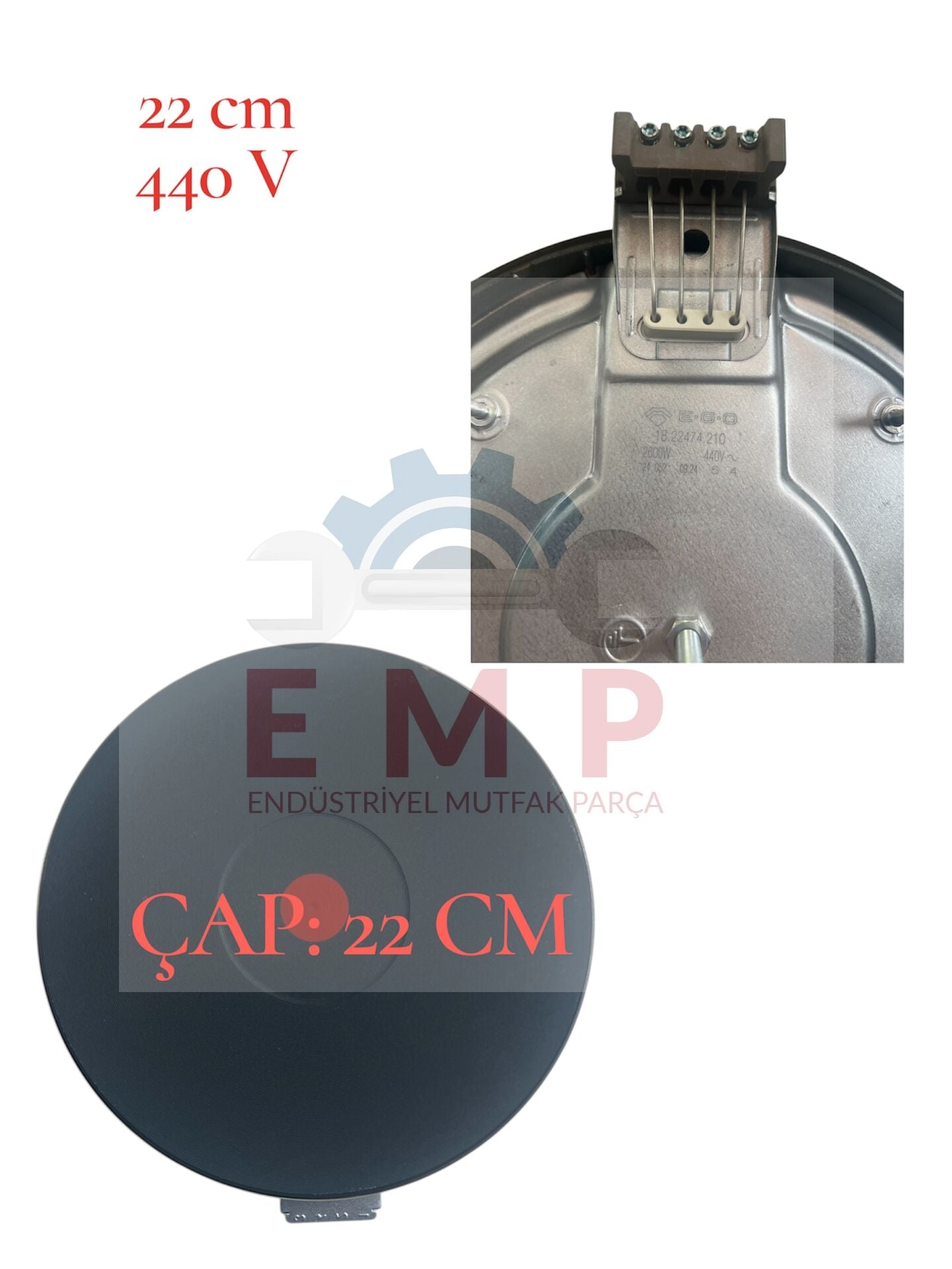 18.22463.018 EGO HOT PLATE ÇAP: 22 CM 440 VOLT 2600 WATT