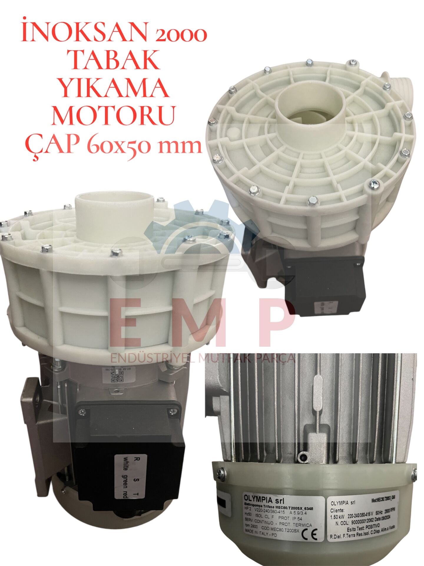 OLYMPIA SRL MEC80 İNOKSAN 2000 TABAK YIKAMA MOTORU